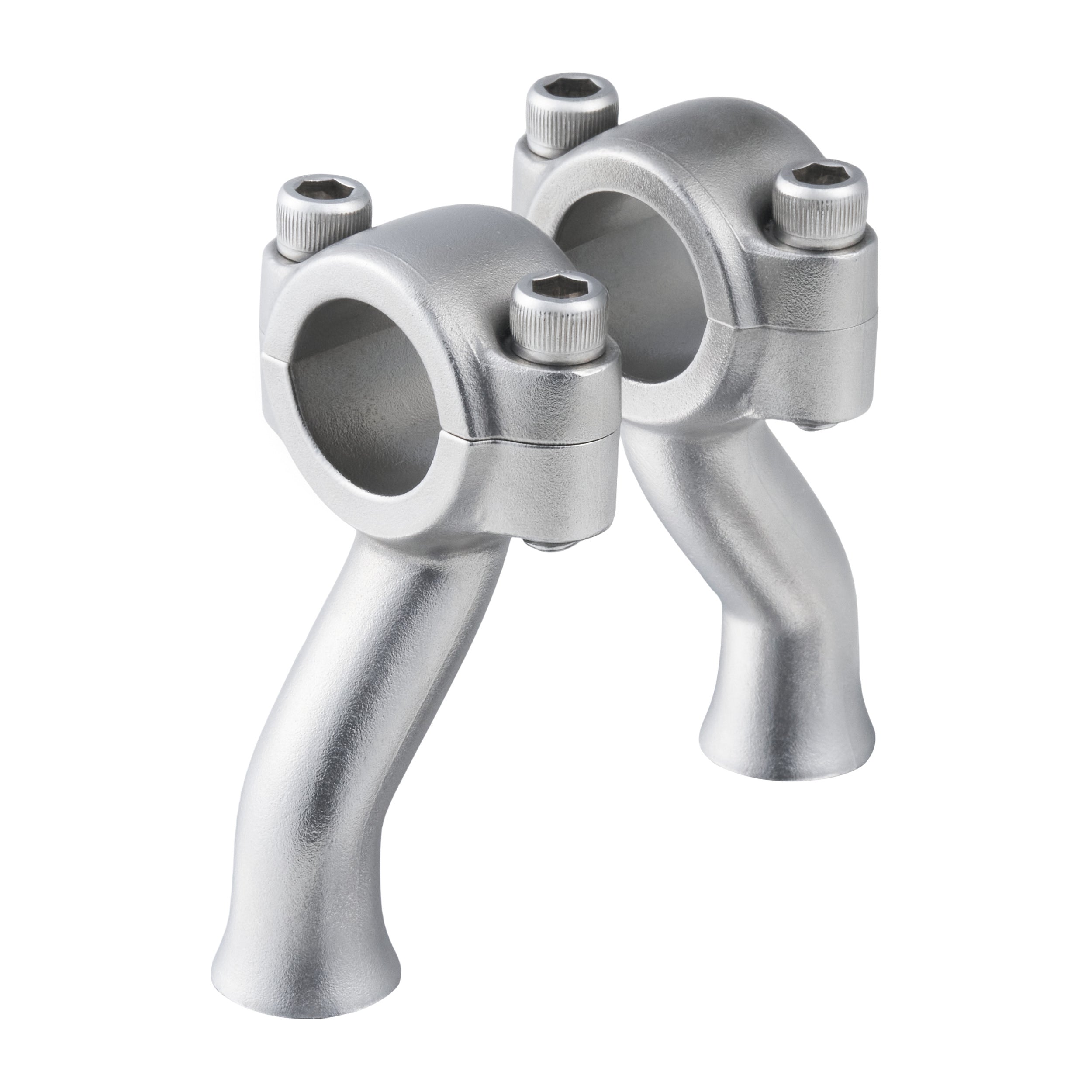 Flanders Style Narrow/Wide Risers for Harley 1 inch brushed Stainless Steel