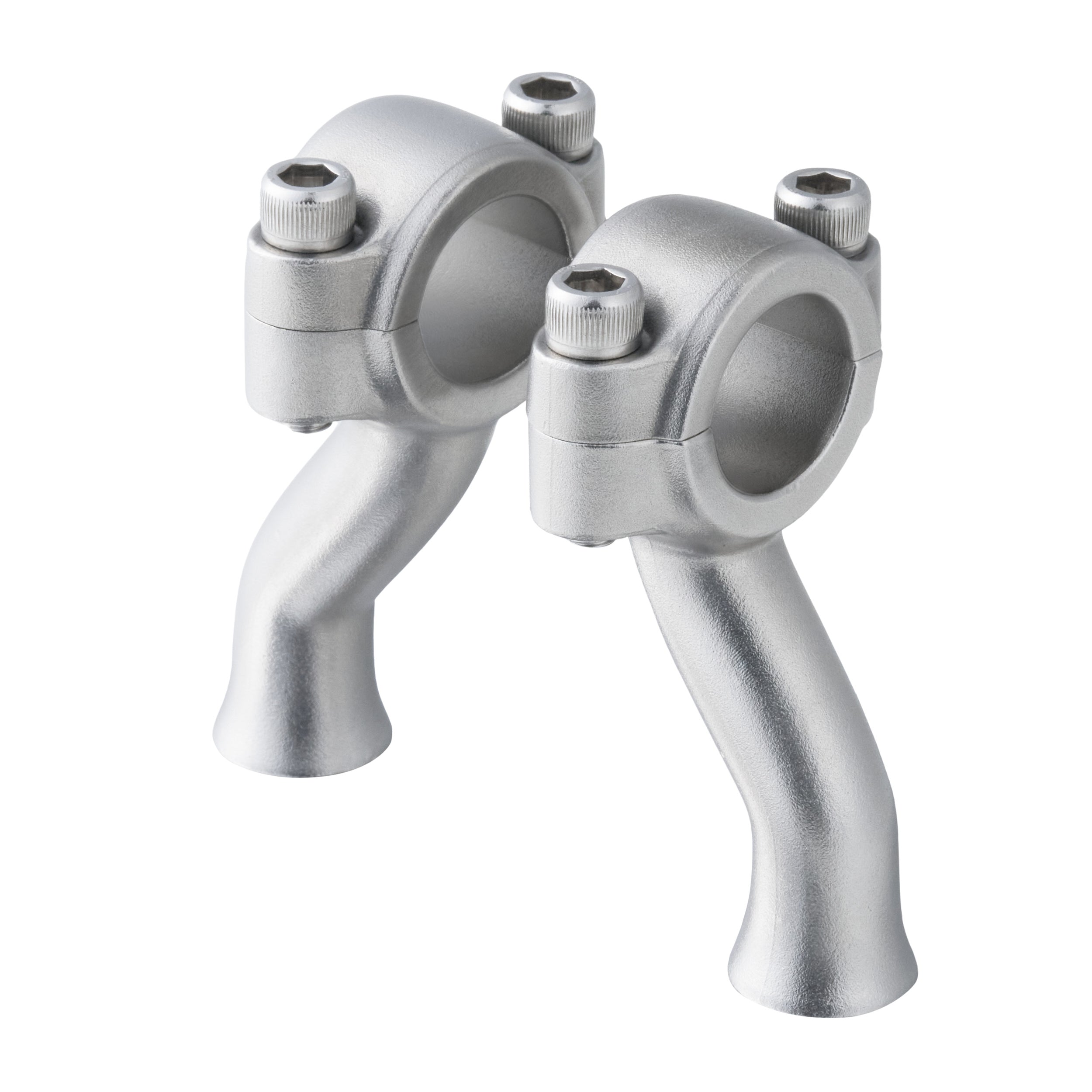 Flanders Style Narrow/Wide Risers for Harley 1 inch brushed Stainless Steel