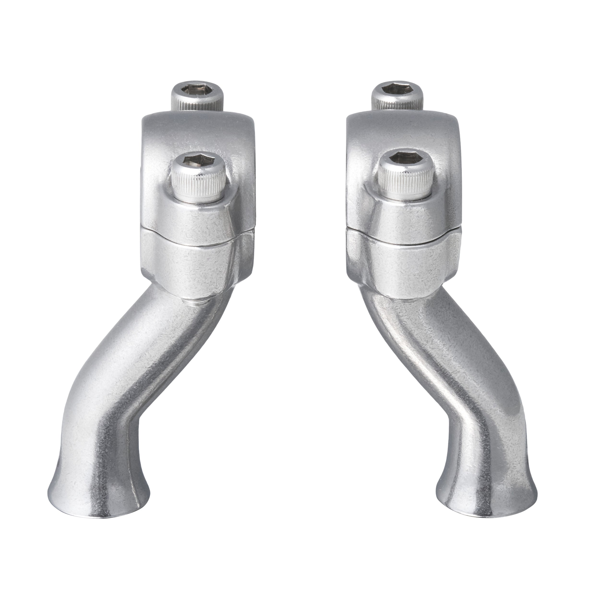 Flanders Style Narrow/Wide Risers for Harley 1 inch tumbled Stainless Steel