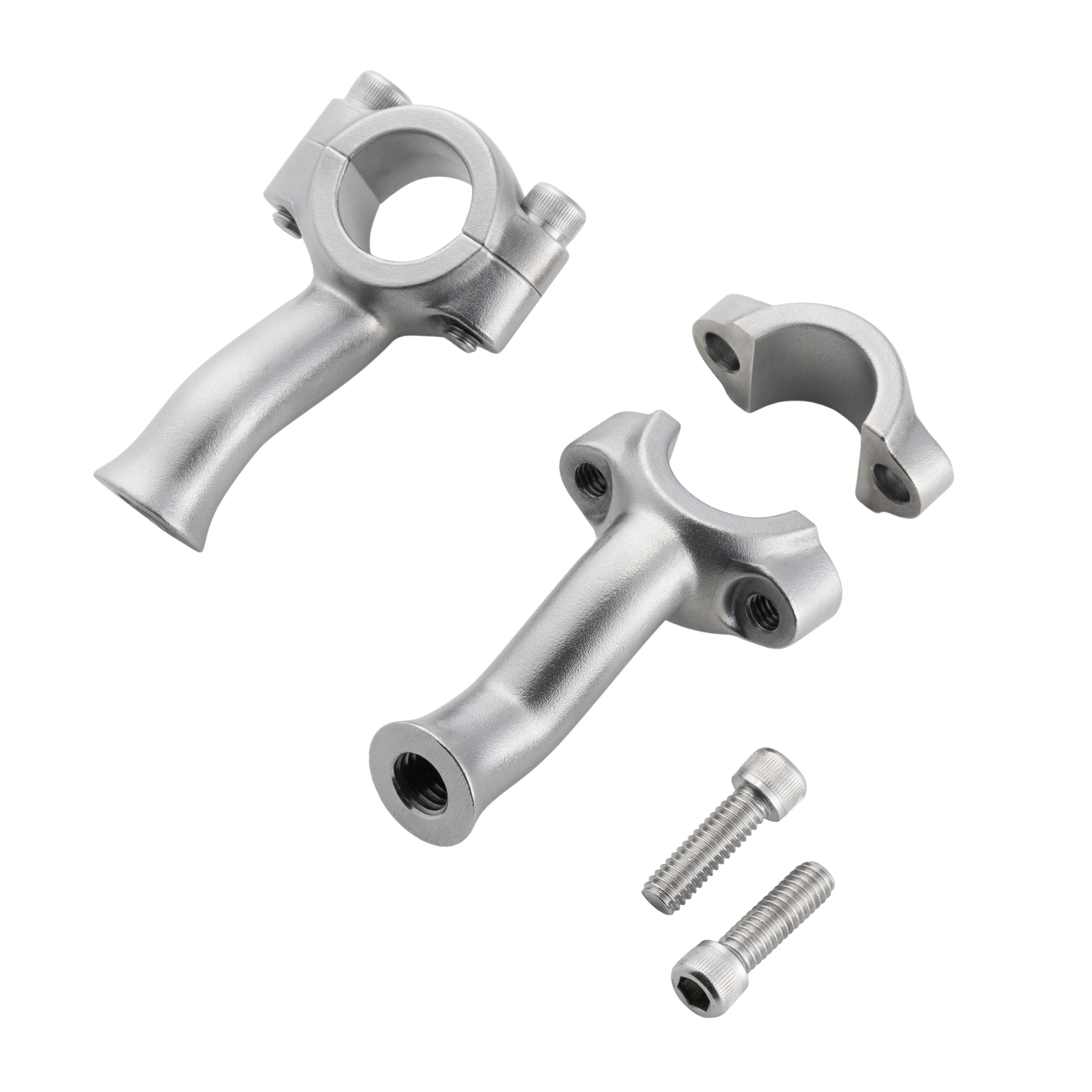 Flanders Style Narrow/Wide Risers for Harley 1 inch brushed Stainless Steel