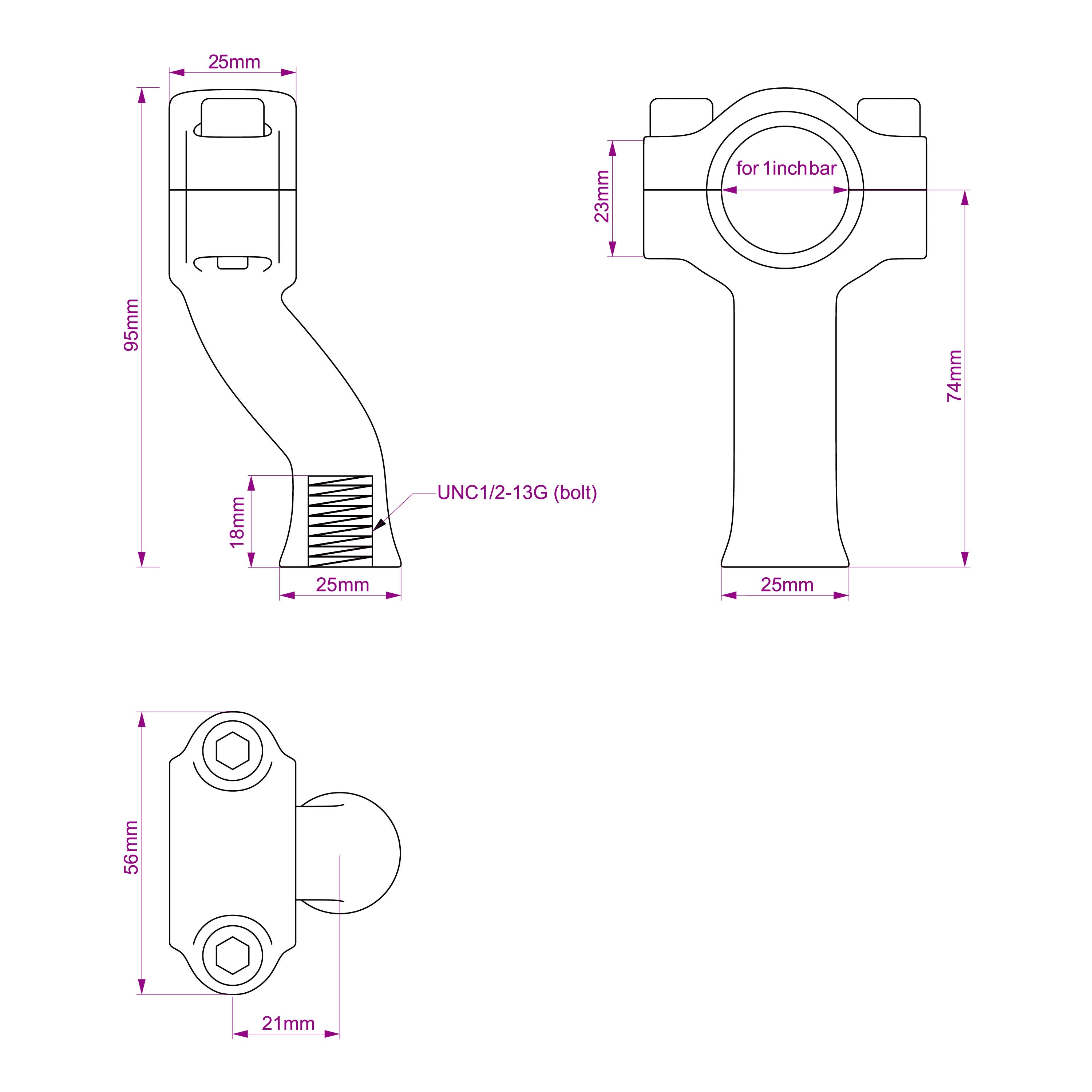 Flanders Style Narrow/Wide Risers for Harley 1 inch tumbled Stainless Steel