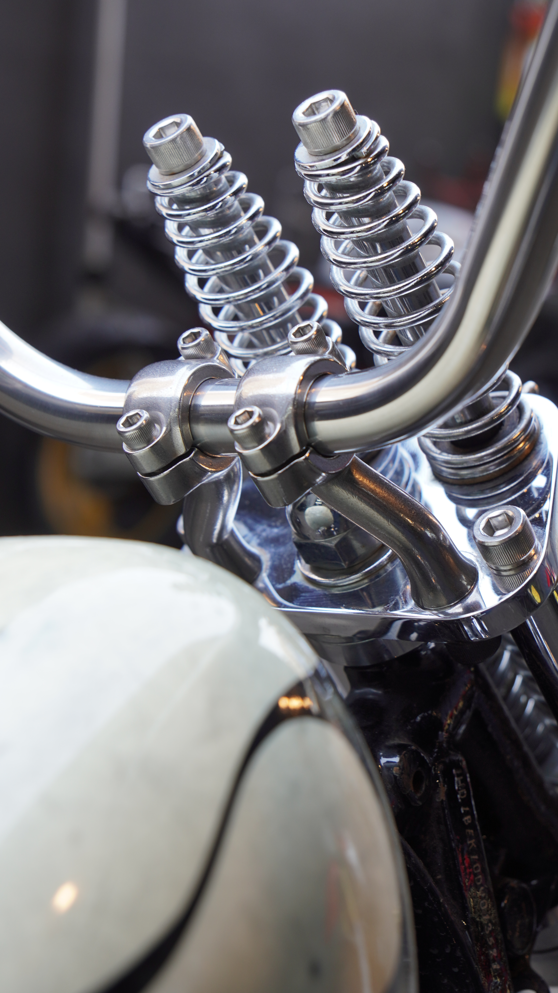 Flanders Style Narrow/Wide Risers for Harley 1 inch brushed Stainless Steel