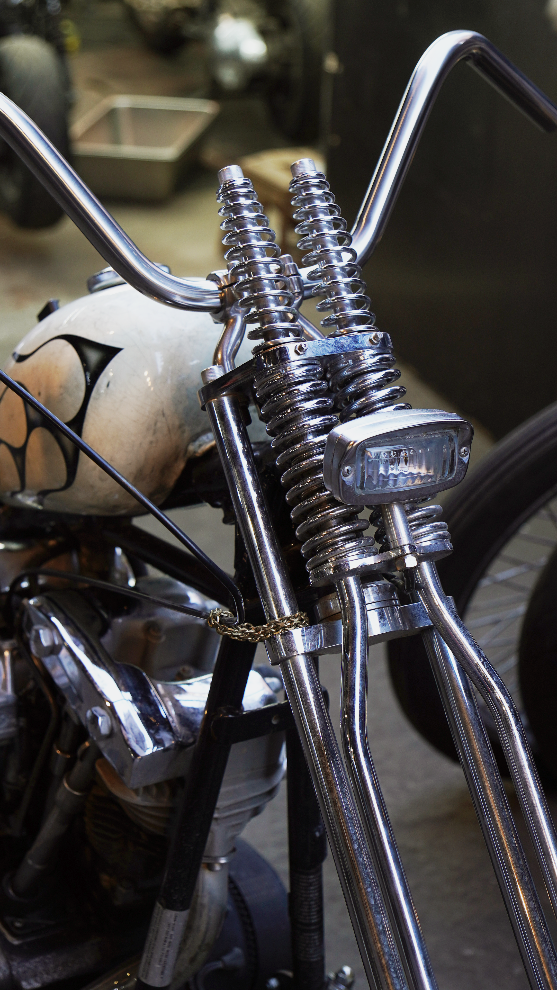 Flanders Style Narrow/Wide Risers for Harley 1 inch brushed Stainless Steel